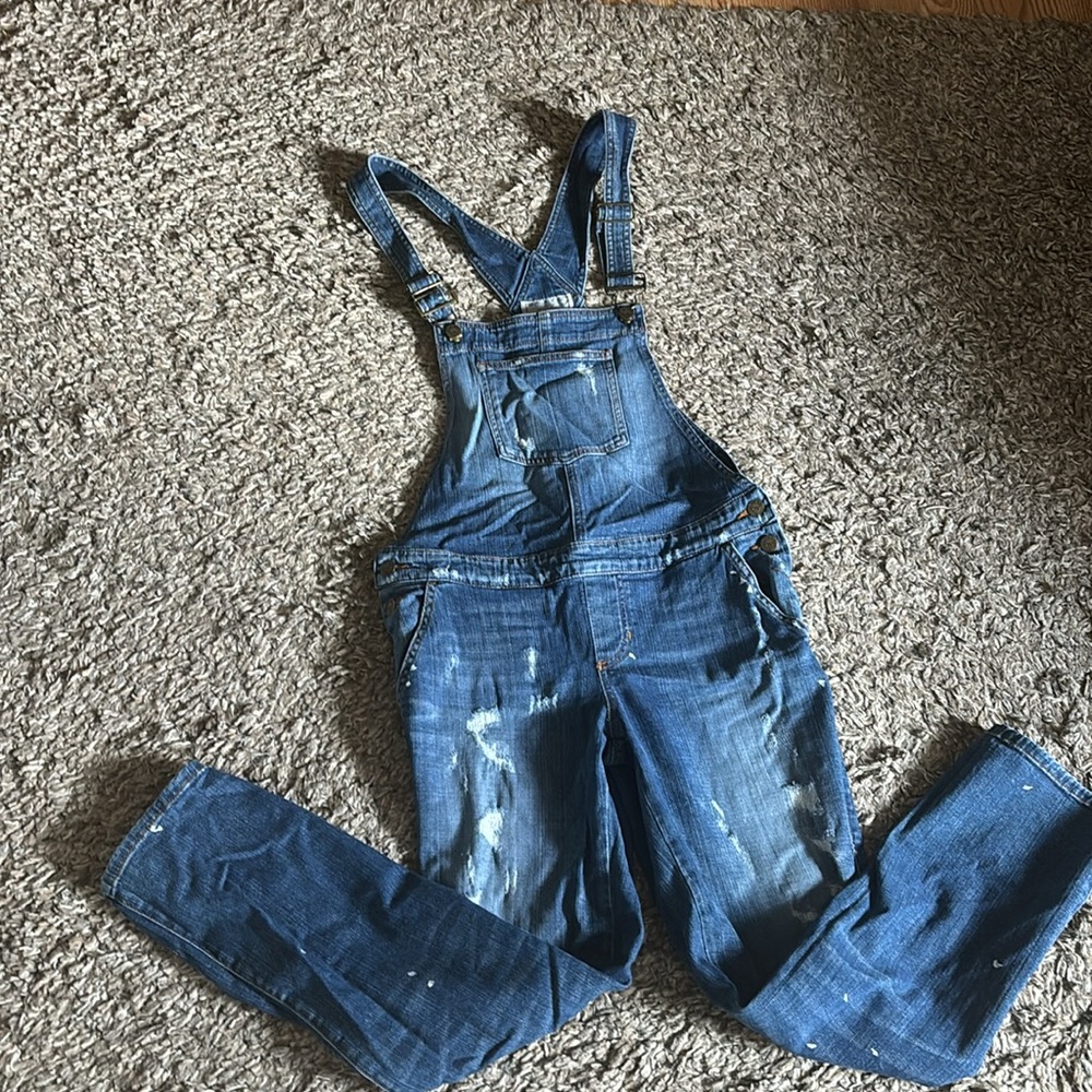 Guess distressed overalls